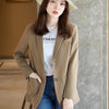 PEONFLY 2023 Women's Graceful Pink Blazers  Korean Elegant Half Sleeve Suit Jacket Trousers Outfits Ladies Workwea