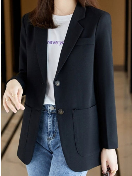 PEONFLY 2023 Women's Graceful Pink Blazers  Korean Elegant Half Sleeve Suit Jacket Trousers Outfits Ladies Workwea