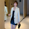PEONFLY Autumn Blazer Jacket Women Casual Pockets Long Sleeve Coat Office Ladies Solid Pink Loose Blazers 2022