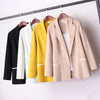 PEONFLY Autumn Blazer Jacket Women Casual Pockets Long Sleeve Pockets Coat Office Ladies Solid Loose Blazers 2023