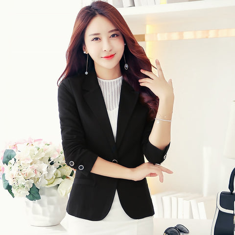 Blazer Women New Arrivals  Ladies Blazers Sleeve Long Business Office Suit Jackets Female Blue Purple Gray Blaser Femme