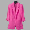 PEONFLY Casual Solid Color Single Button Pockets Blazer Women Elegant Office Ladies Blazer Spring Autumn Coat Jacket