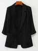 PEONFLY Casual Solid Color Single Button Pockets Blazer Women Elegant Office Ladies Blazer Spring Autumn Coat Jacket