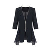 PEONFLY Chiffon Ruffled Solid Blazers Jacket Half Sleeve Women Patchwork Jackets Short 2023 Spring Korean Slim Coat