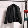 PEONFLY 2023 Women Solid Color Black Blazer Jacket Casual Long Sleeve Loose Coat Office Lady Single Button Blazer