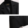 PEONFLY 2023 Women Solid Color Black Blazer Jacket Casual Long Sleeve Loose Coat Office Lady Single Button Blazer