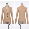 PEONFLY Women Blazer 2023 Casual Office Lady Work Pockets Jackets Coat Slim Korean Style Solid Women Blazer Femme Jacket