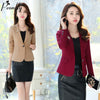 PEONFLY Women Blazer 2023 Casual Office Lady Work Pockets Jackets Coat Slim Korean Style Solid Women Blazer Femme Jacket