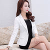 PEONFLY Women Elegant Long Sleeve Single Button Blazer Jacket Casual Solid Female Lady Office Blazer Outwear Coat Black