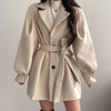 PEONFLY Korean Women Work Blazer Jacket Casual Double-breasted Sashes Suit Jacket Female 2023 Slim Female Blazer Outwear