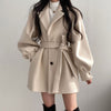 PEONFLY Korean Women Work Blazer Jacket Casual Double-breasted Sashes Suit Jacket Female 2023 Slim Female Blazer Outwear
