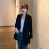 PEONFLY 2022 Spring Casual Double Breasted Women Jackets Notched Collar Blazer Female Outerwear Elegant Ladies Coat Blue