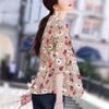 PEONFLY Autumn Korean Version Of The Retro Printing Small Seven-point Jacket Female Office Lady Casual Loose Blazer