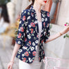 PEONFLY Autumn Korean Version Of The Retro Printing Small Seven-point Jacket Female Office Lady Casual Loose Blazer