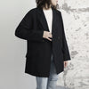 PEONFLY Grey Check Cuffs Blazer Coat Autumn Office Lady Ladies Slim Buttons Long Loose Coat Formal Casual Outerwear