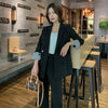 PEONFLY Slim Blazers Women Autumn Suit Jacket Female Work Office Lady Suit Solid Business Notched Blazer Coat Pink