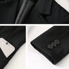 PEONFLY Spring Autumn Women's Long Sleeve Single Button Jacket Loose Casual Black Women Blazers Jackets Work Wear Coat