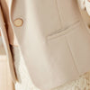 PEONFLY Spring Autumn Women's Long Sleeve Single Button Jacket Loose Casual Women Blazers Jackets Work Wear Coat