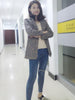 PEONFLY Vintage Office Lady Notched Collar Plaid Women Blazer Single Button Autumn Jacket 2023 Casual Pockets Female Suits Coat