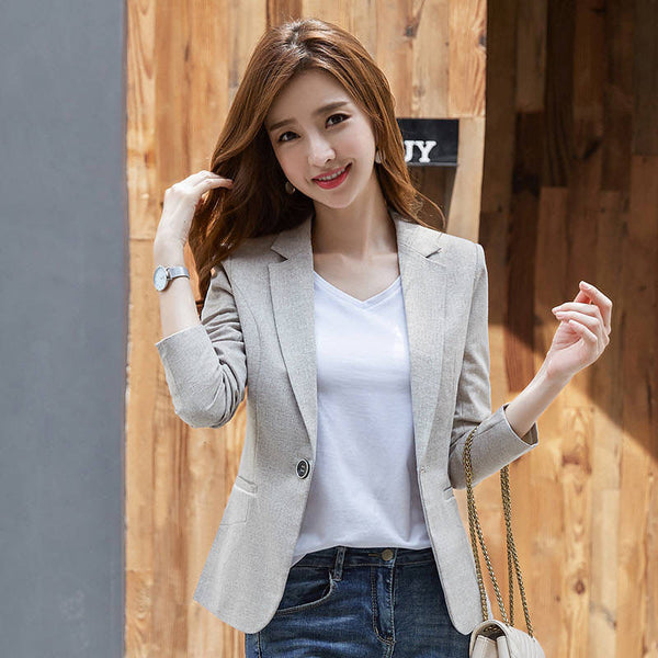 PEONFLY Women 2023 Office Wear Pockets Blazers Coat Vintage Notched Collar Long Sleeve Button Female Outerwear Clothes