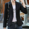 PEONFLY Women Blazer 2023 Formal Blazers Lady Office Single Button Pockets Jackets Coat Slim Black Women Blazer Femme Jackets