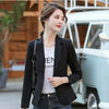 PEONFLY Women Blazer 2023 Formal Blazers Lady Office Single Button Pockets Jackets Coat Slim Black Women Blazer Femme Jackets