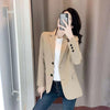 PEONFLY Women Blazer Office Jacket Ladies Single Breasted Long Sleeve Loose Coat Formal Casual For Spring Autumn 2022