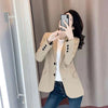 PEONFLY Women Blazer Office Jacket Ladies Single Breasted Long Sleeve Loose Coat Formal Casual For Spring Autumn 2023