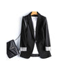 PEONFLY Women Elegant Long Sleeve Single Button Blazer Jacket Casual Black Female Chic Office Lady Blazer Outwear Coat Female
