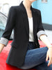 PEONFLY Women Elegant Long Sleeve Single Button Blazer Jacket Casual Black Female Chic Office Lady Blazer Outwear Coat Female