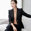 PEONFLY Women Business Formal Suits Work Coat Elegant Ruffle Blue White Black Jacket Office Peplum Blazer