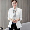 PEONFLY Women Solid Color Office Suits Elegant Notched Blazer Coat Single Button Female Casual Jacket Autumn Winter