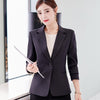 PEONFLY Women Solid Color Office Suits Elegant Notched Blazer Coat Single Button Female Casual Jacket Autumn Winter