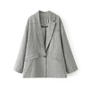 Women gary Plaid Blazers and Jackets Suit Ladies Long Sleeve Work Wear Blazer Casual Female Outerwear Wear Work Coat