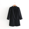 women elegant pink blue green blazer pockets Notched collar three quarter sleeve outerwear office casual tops