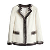 PERHAPS U White Notch Collar Long Sleeve Pocket Casual Chic Women Blazer Single-breasted C0538