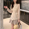 PERHAPS U Women Transparent Beige Chiffon Blazer Sash Seethrough C0154