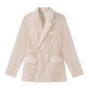 PERHAPS U Women Transparent Beige Chiffon Blazer Sash Seethrough C0154