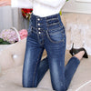 Plus Size 26-34 Strentch Jeans Women Exquisite Design High Waist Denim Pencil Pants Slim Skinny Elegant Pantalones Mujer