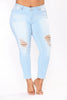 PLUS SIZE Jeans Women High Waist Skinny Pencil Blue Denim Pants women Zipper Stretch washed Jeans women 4XL 5XL 6XL 7XL big hip