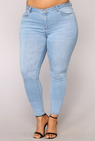 PLUS SIZE Jeans Women High Waist regular Pencil Blue Denim Pants women bleached washed Jeans women 3XL 4XL 5XL 6XL 7XL big hip