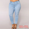 PLUS SIZE Jeans Women High Waist waisted Skinny Pencil Blue Denim Pants women Stretch solid elastic Jeans women 4XL 5XL 6XL 7XL