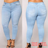 PLUS SIZE Jeans Women High Waist waisted Skinny Pencil Blue Denim Pants women Stretch solid elastic Jeans women 4XL 5XL 6XL 7XL