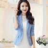 POENFLY 2022Autum female outerwear Fashion Women Blazer jacquard suit Jacket Slim One button Long sleeve Women coat