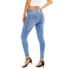 POTILI Woman Jeans Mid Rise Clothes Blue Streetwear Vintage Quality Straight Ripped Pants Office Lady Denim Trousers