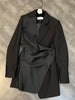 PREPOMP 2023 Autumn  Long Sleeve Turn Down Collar Irregular Double Buttons Black Slim Blazer Women Suit Coat GD688