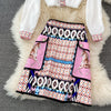 PREPOMP 2023 Suit Female Celebrity Temperament Print Loose Long Sleeve Shirt 2-piece Set High Waist Skirt GE342