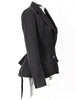 PREPOMP Autumn Women Coat Turn-down Collar Black Hollow Out Bow Bandage Rhinestone Slim Blazer Women Jacker GF990