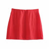 PSEEWE Za Blazer Skirt Suits Red Double Breasted Cropped Blazer Women's Elegant Sets High Waist Mini Skirt Office Casual 2 Pcs
