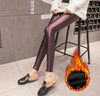 PU Leather Pants Women Elastic Rivet Trousers Plus Size Winter Thick Velvet Slim Pencil Pants high waist Leggings Spring 2022